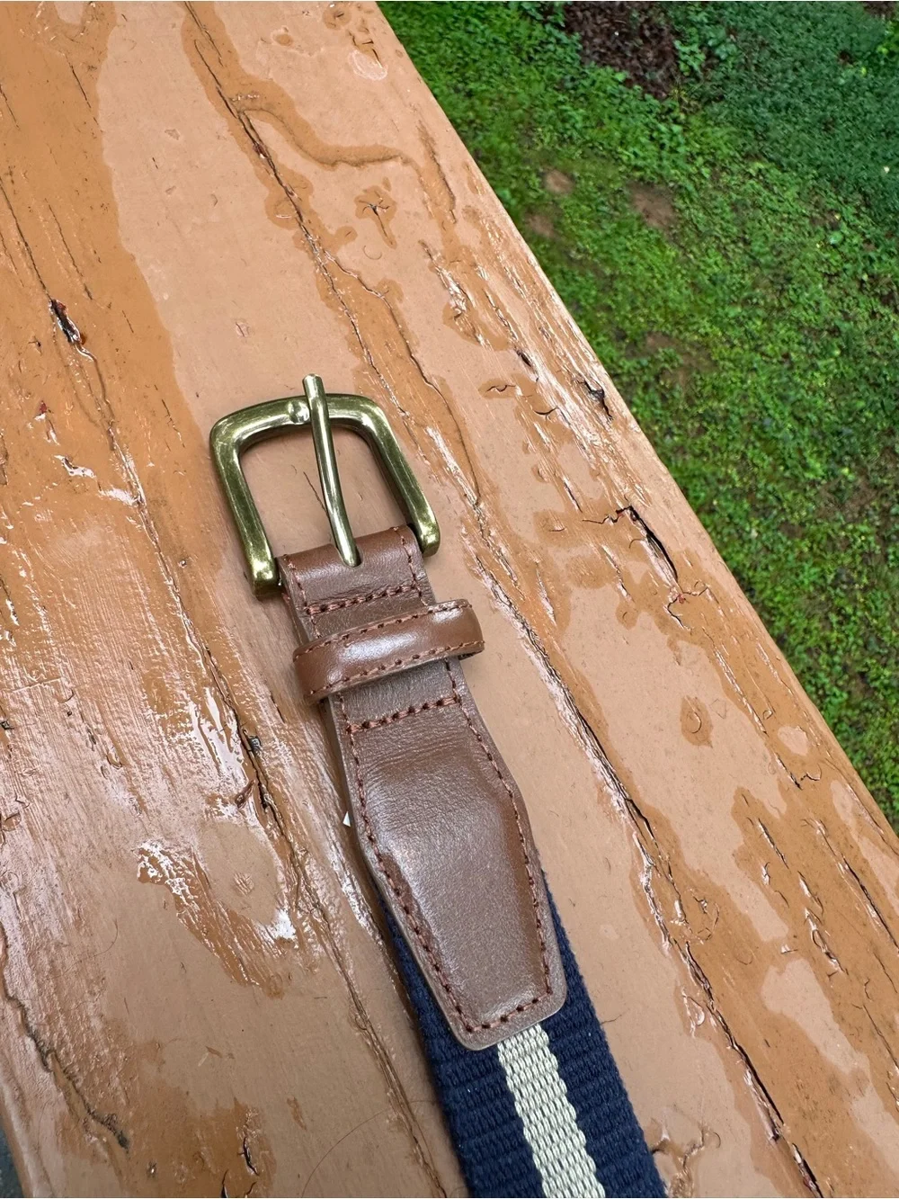 J. Crew leather and fabric belt